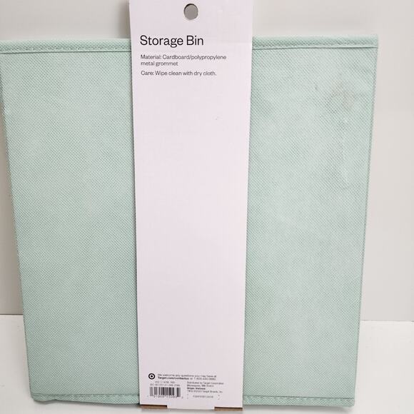 Target Room Essentials 11" Fabric Mint Collapsible Storage Cube Bin NEW in Box - Picture 2 of 5